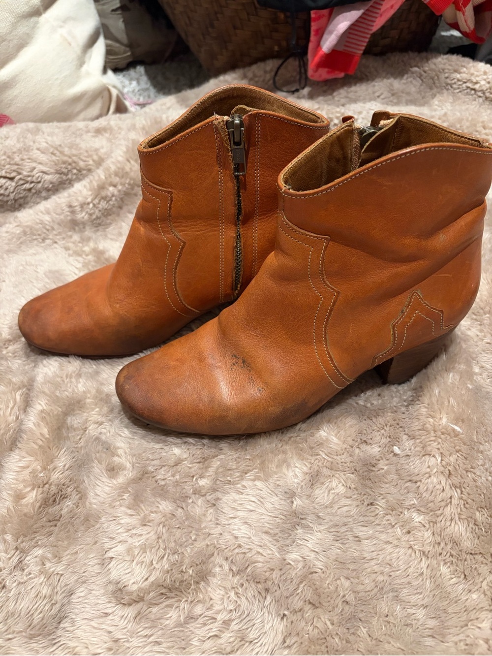 Women’s Ankle Bootie in Cognac Brown - Classic Leather Style